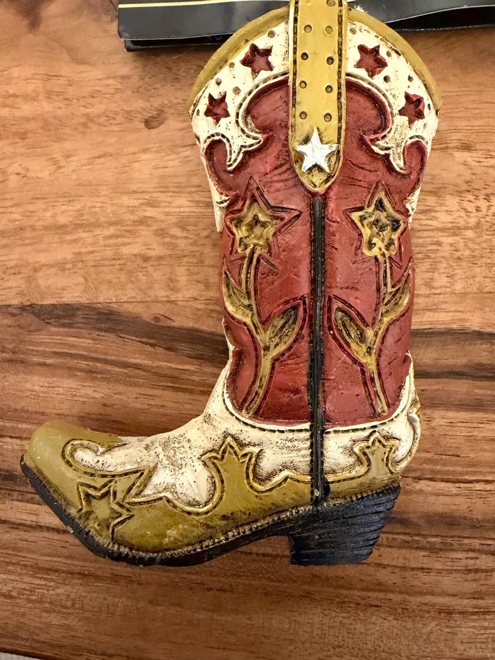 Vintage Cowboy Boot Christmas Ornament Western Rustic Holiday Decor - Picture 2 of 2